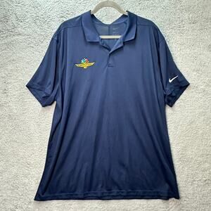 Nike Dri-Fit Men's 2XL Blue Polo Indianapolis Motor Speedway Embroidered Logo